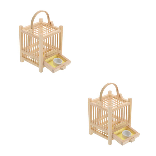 2Pièces Cage À Insectes En Bambou Khaki - Ventilé Pour 2