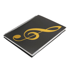 Sheet Music Folder, 60 Pages, Sheet Music/Holder,Fits Letter Size A4, Writable & Detachable Choir Folder (Black)