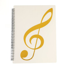 Bladmuziek, Capaciteit van 60 Pagina'S, Bladmuziek/Houder, Geschikt voor Letter-Formaat A4, Beschrijfbaar en Afneembaar (Wit)