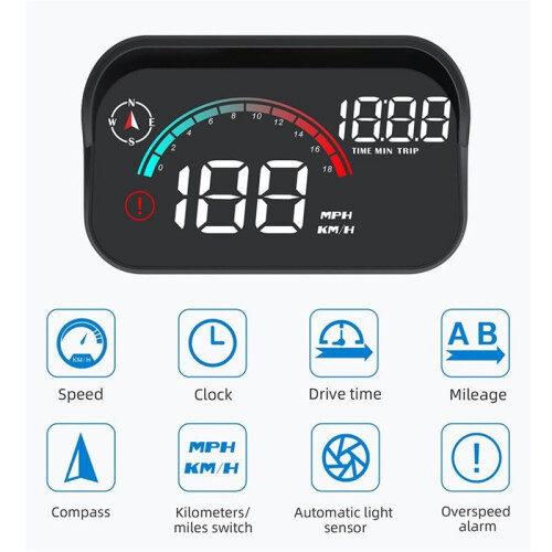 M22 Car GPS HUD - Display USB Speedometer Compass Universal 1