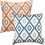 Conjunto de 2 almofadas lombares impermeáveis para exterior, 45 x 45 cm (18 x 18 polegadas), com enchimento incluso – Compatíveis com móveis de 1
