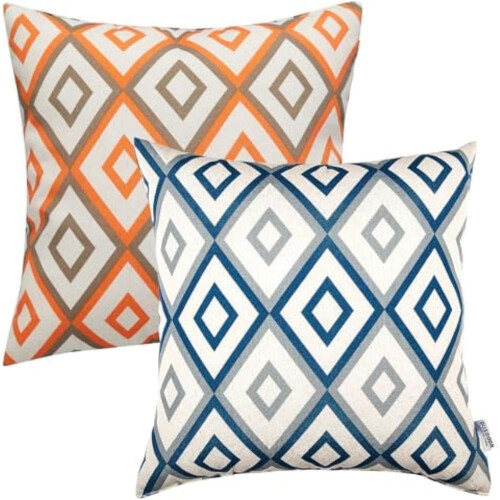 Conjunto de 2 almofadas lombares impermeáveis para exterior, 45 x 45 cm (18 x 18 polegadas), com enchimento incluso – Compatíveis com móveis de
