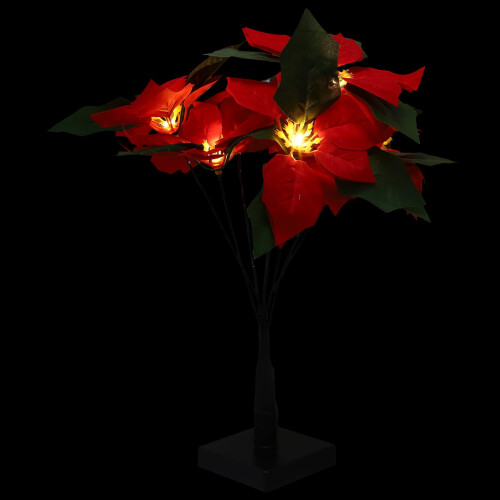 Κόκκινο πλαστικό φωτιστικό δέντρου Poinsettia Χριστουγεννιάτικη διακόσμηση 1 τεμ.