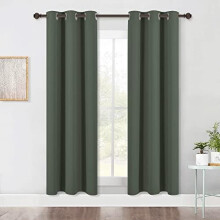 Cortinas de cozinha blackout de 72" (183 cm), conjunto de 2 peças, cortinas térmicas isolantes e que bloqueiam a luz para portas/janelas (Dark