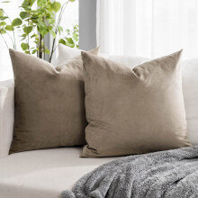 Set med 2 enfärgade örngott, dekorativt fyrkantigt sammet, mjukt örngott, kuddfodral för vardagsrum, säng, soffa, sovrum, 20"x20"