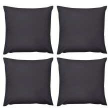 Set med 4 mjuka tjocka sammetskuggor, massiva dekorativa fyrkantiga kuddefodral för soffa, 20x20 tum, svarta