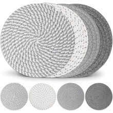 Suportes de panela de 25 cm para pratos quentes, panelas e frigideiras, conjunto de 4, resistentes ao calor, ideais para cozinha e bancadas.
