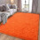 Soft shag rug orange 4x6 ft plush non-slip 1