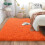 Soft shag rug orange 4x6 ft plush non-slip 2