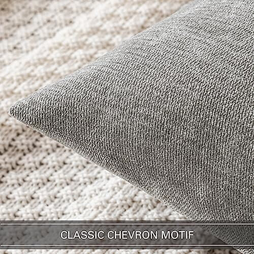 Capas de almofada em chenille cinza claro, 50x50cm (pacote com 2) 2