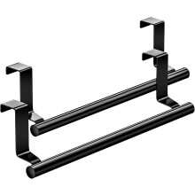 2 stuks 9 inch (23 cm) roestvrijstalen handdoekrekken voor over de deur, universeel geschikt voor montage boven kastdeuren.