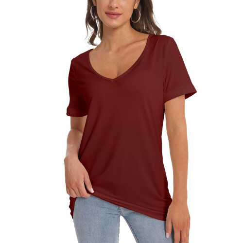 Blusas femininas casuais com decote em V profundo e sexy