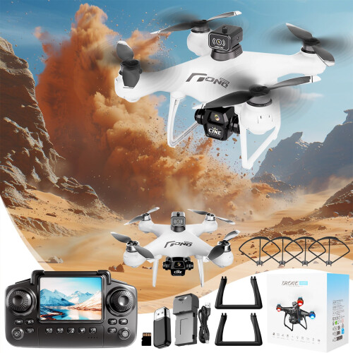 RC Drone w/1080P Camera, Brushless Motor, Screen Remote, 360 Obstacle Avoidance, 1