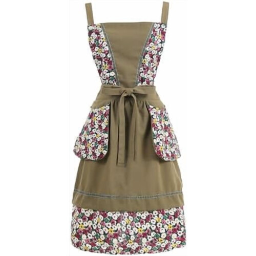 Women's Vintage Kitchen Apron with Pockets