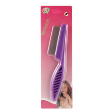 Comefolife Pet Hair Comb for Tear Stain Removal & Grooming – Dual-Sided Stainless Steel Dog Comb, 2-in-1, Purple