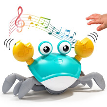 Caranguejo eletrônico engatinhando com luzes, brinquedo musical interativo para bebês e crianças pequenas.
