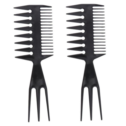 2x3Ways Κομμωτική Χτένα Χτίσματος Μαλλιών Pick Hair Χτένα με Πλατιά Δόντι Afro, Βούρτσα