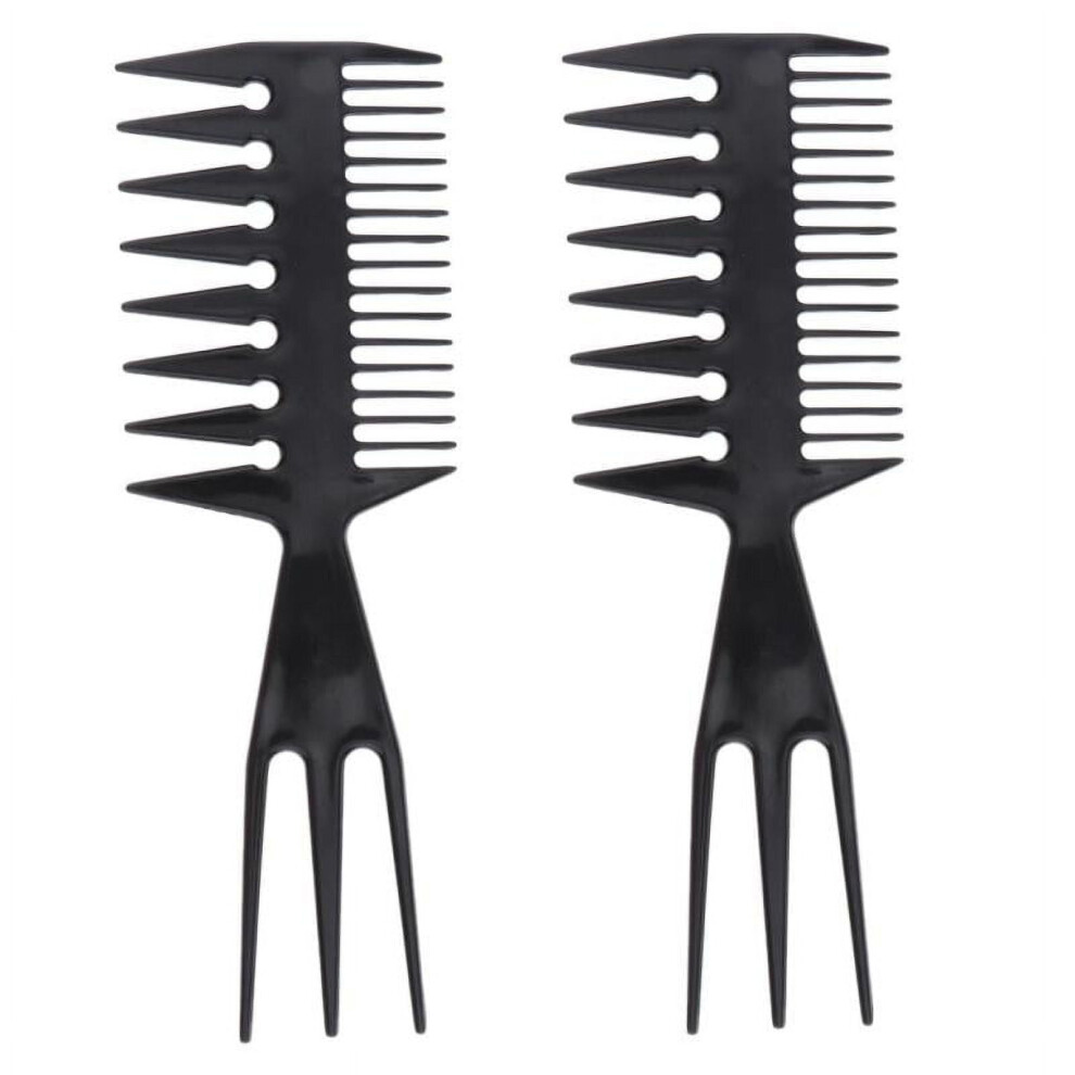 Unisex 2X 3 Ways Hairdressing Hair Styling Comb Pick Hair Afro Wide Tooth Comb Hair Brush