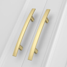 Brushed Gold Cabinet Handles 3.75" Center 15-Pack