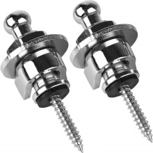 Lås och knappar för gitarrremmar, säkerhetslås, snabbkopplingslås, remhållningssystem, nickel (2-pack)