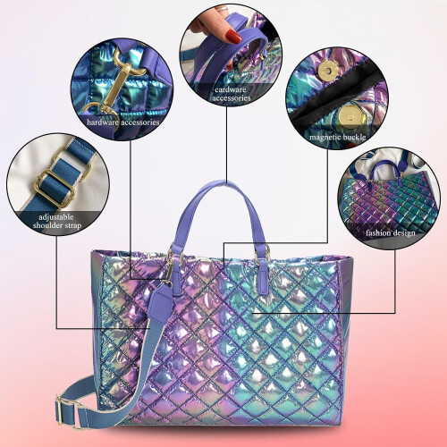 Τσάντα Puffer Tote, Γυναικεία Τσάντα Puffer με Γέμισμα από Πούπουλα, Ελαφριά Τσάντα Crossbody 1