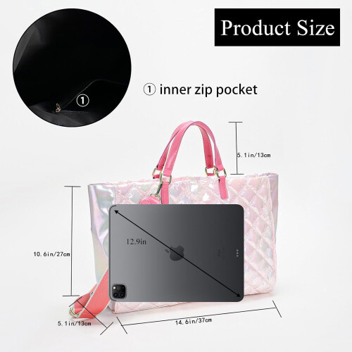 Τσάντα Puffer Tote, Γυναικεία Τσάντα Puffer με Γέμισμα από Πούπουλα, Ελαφριά Τσάντα Crossbody 2