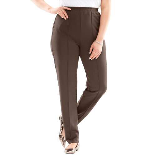 Plus size kvinders strikbukser med folder foran
