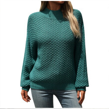 Hässliche Weihnachtspullover für Damen, einfarbiger Rollkragenpullover, stylischer Langarmpullover für den Alltag
