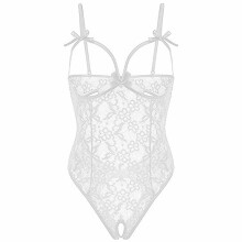 Body de lingerie sem entrepernas para mulheres, modelo 2025, em renda sólida, sedutor e sexy, com alças. Azul.