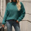 Hässliche Weihnachtspullover für Damen, einfarbiger Rollkragenpullover, stylischer Langarmpullover für den Alltag 5