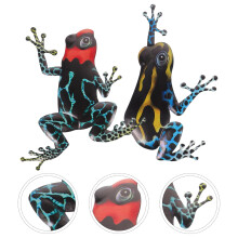 2Pcs Frog Wall Art Decor Blue Iron for Homeowners 11.8x6.7in