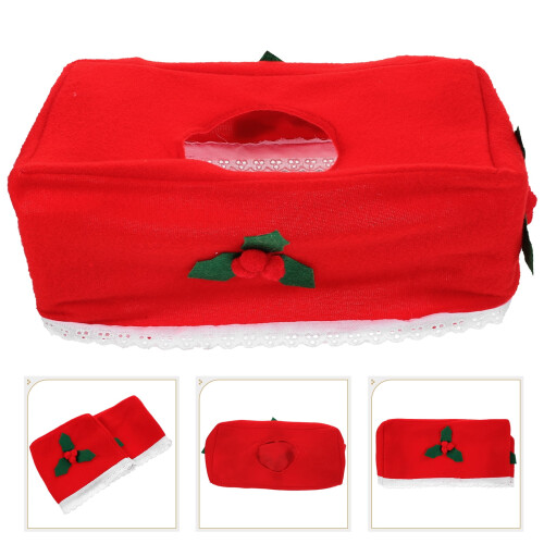 Set of 2 Foldable Fabric Paper Towel Holders (Red)