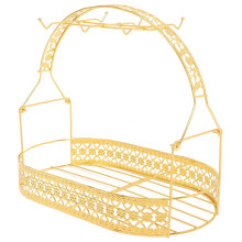 Keramik-Tassenablage im europäischen Stil, 2-teilig, goldenes Eisengestell