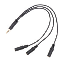 Cable divisor de audio de 3,5 mm para auriculares de teléfono móvil - 1 entrada, 3 salidas (negro)