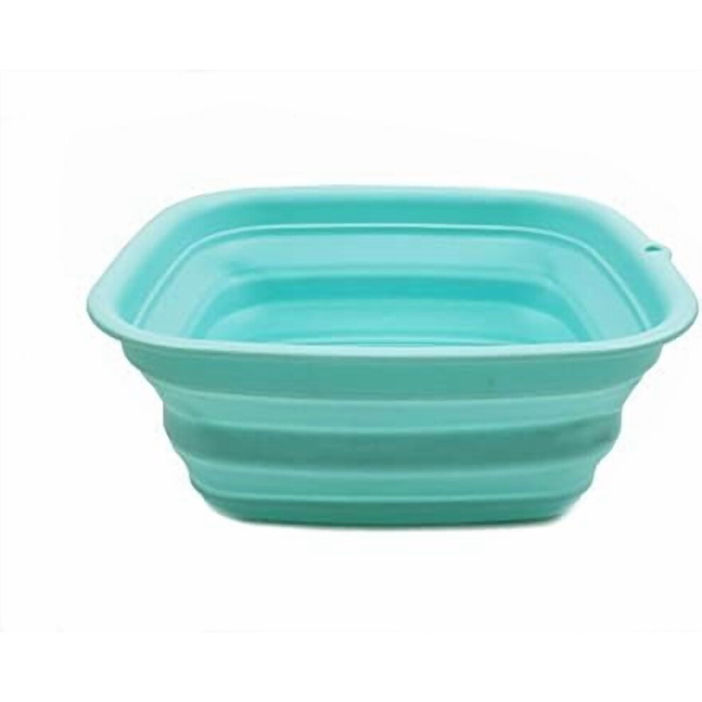 7.7L (2 Gallon) Collapsible Tub - Foldable Dish Tub - Portable Washing Basin - Space Saving Plastic Washtub (Lake Green, S) 9058772114167