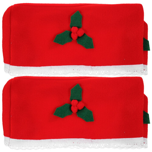 Set of 2 Foldable Fabric Paper Towel Holders (Red) 2