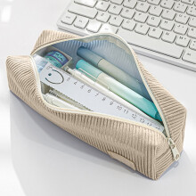 FAMTKT Corduroy Pencil Case Easy and Cute Pencil Pouch Stationery Box for Korean Version Stationery Bag Mini High End Pen Bag