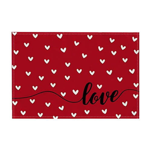Valentine's Heart Polyester Placemat Non-slip