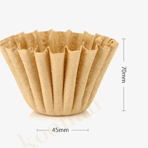 Ubleget kageformet kaffefilterpapir (4,5x6x7 cm) 1