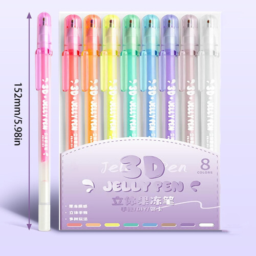 Kaba Bear3D Στυλό Ζελέ 8 Τεμάχια, Στυλό Ζελέ 3D 8 Χρωμάτων Στυλό Μελάνι Gel Χρώματος 2