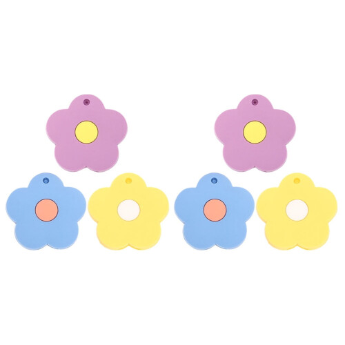 Blå blomsternøkkelhetter til husnøkler, lette, 6 stk.