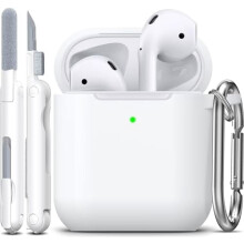 Měkký silikonový kryt na AirPods s klíčenkou, viditelné přední LED světlo – kompatibilní s AirPods 1. a 2. generace