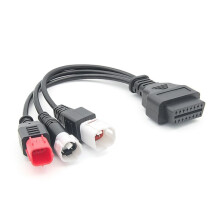 OBD2-Diagnosekabel für  Kline Euro5 Motorrad, 16-Polig auf 3-Polig, 4-Polig, 6-Polig, OBD2 3-In-1-Diagnoseadapter