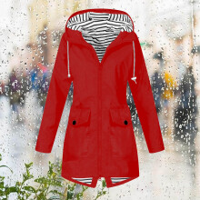 Women's Lightweight Waterproof Rain Jacket, Hooded Windproof Outdoor Coat with Pockets – Compatible with Biking
