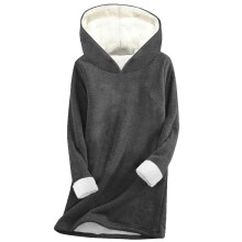 Hoodies för kvinnor Mysig pullover Långärmad rund halsringning Mjuka ytterkläder Casual Varma höstvinter Loungewear Plusstorlekar