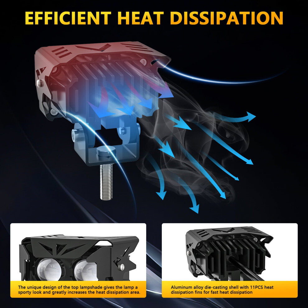 Motorcycle Headlights,Eryue Atv Utv Suv Pods Atv Utv 120W And Utv Suv Boat Led Pods Atv Suv Boat (2 Led 120W Qisuo Led Led Wenzi Buzhi White 9110895543795