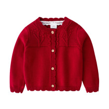 Effen cardigan voor meisjes, schattige gebreide top met knoopjes, zacht en comfortabel, lente/herfst bovenkleding voor kinderen van 3-24 maanden