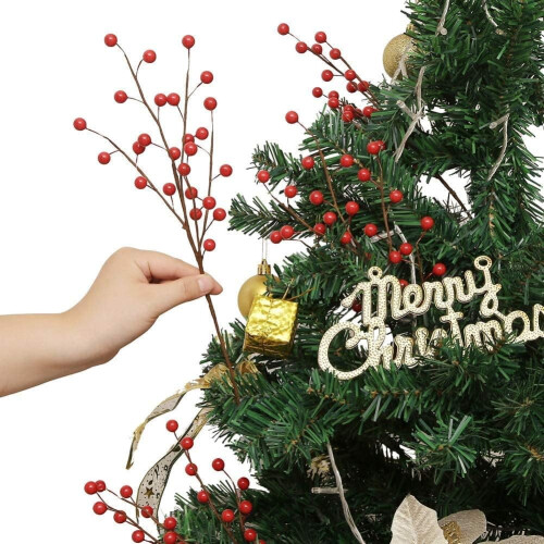 Steli di bacche rosse artificiali, 35 cm, confezione da 12 2