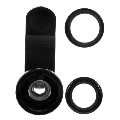 Fisheye-linse til telefon akryl sort rund 1 sæt