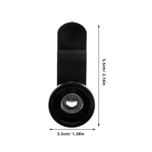 Fisheye-linse til telefon akryl sort rund 1 sæt 1